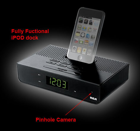 iPod Dock Clock Radio All-in-one Camera w/ Recorder (w/ remote)